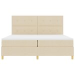 vidaXL Lit à ressorts avec matelas Crème 200 x 200 cm tissu