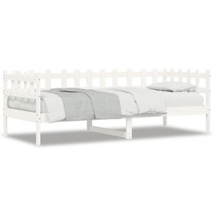 vidaXL Lit de jour sans matelas blanc 90x200 cm bois de pin massif