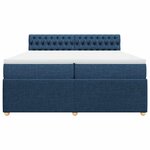 vidaXL Sommier à lattes de lit avec matelas Bleu 200x200 cm Tissu