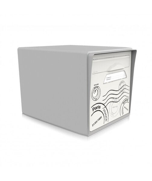 Boîte aux lettres grise 1 porte "Globe-trotter"