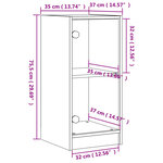 vidaXL Armoire latérale avec portes en verre sonoma gris 35x37x75 5 cm