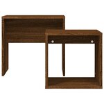 vidaXL Tables basses gigognes 2 Pièces chêne marron bois d'ingénierie