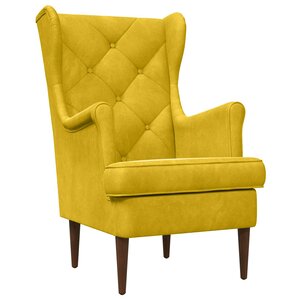 vidaXL Fauteuil Jaune Velours