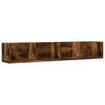 vidaXL Armoires murales 2Pièces chêne fumé 99x18x16 5cm bois d'ingénierie