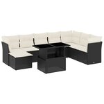 vidaXL Salon de jardin 9 Pièces avec coussins noir résine tressée