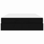 vidaXL Cadre de lit avec stockage Noir 160 x 200 cm tissu