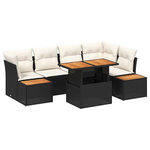 vidaXL Ensemble de canapé de jardin 10 Pièces Noir Poly rotin