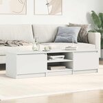 vidaXL Meuble TV blanc brillant 140x40x35 5 cm bois d'ingénierie