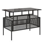 vidaXL Salon de jardin avec coussins 4 Pièces noir résine tressée verre