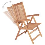 vidaXL Chaises inclinables de jardin lot de 6 Bois de teck solide