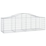 vidaXL Paniers à gabions arqués 9 Pièces 200x50x60/80 cm Fer galvanisé