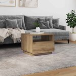 vidaXL Table basse avec lumières LED chêne artisanal 50x49x40 cm