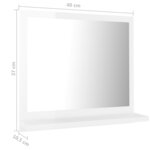 vidaXL Miroir de salle de bain Blanc brillant 40x10 5x37 cm Aggloméré