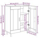 vidaXL Buffet Bois Ancien 69 5 x 34 x 90 cm Bois d'ingénierie et fer