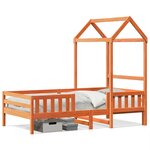 vidaXL Cadre de lit avec toit sans matelas cire marron 80x200 cm