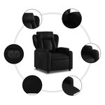 vidaXL Fauteuil inclinable électrique Noir Similicuir