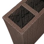vidaXL Lits surélevés de jardin et 4 pots 2 Pièces Résine tressée Marron