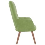 vidaXL Chaise de relaxation Vert clair Velours