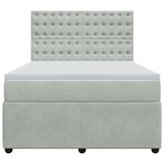 vidaXL Sommier à lattes de lit et matelas Gris clair 140x200cm Velours