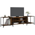 vidaXL Meuble TV chêne fumé 203x37x50 cm bois d'ingénierie