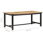 vidaXL Table de salle à manger 180x90x76 cm Bois de manguier brut