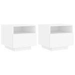 vidaXL Armoires de chevet avec lumières LED 2 Pièces blanc 40x39x37 cm