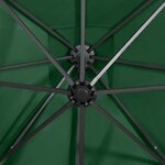 vidaXL Parasol de jardin en porte-à-faux et mât et lumières LED vert
