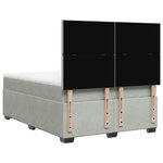 vidaXL Sommier à lattes de lit et matelas Gris clair 140x190cm Velours