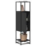 vidaXL Buffet haut noir 35 5x35x139 cm bois d'ingénierie et métal