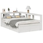 vidaXL Lit bibliothèque sans matelas blanc 120x190 cm bois pin massif