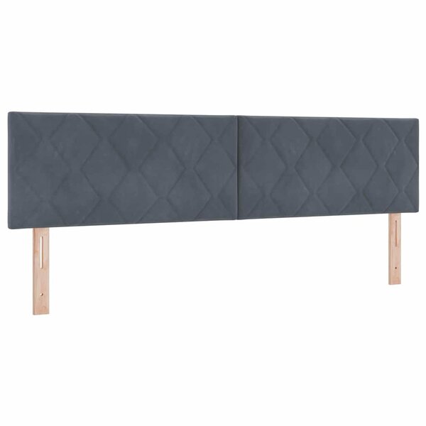Lit à ressorts vidaXL avec matelas gris foncé en velours 180x200 cm