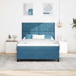 vidaXL Lit à ressorts avec matelas Bleu foncé 140 x 200 cm Velours