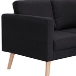 vidaXL Canapé à 3 places Tissu Noir