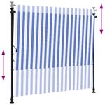 vidaXL Store roulant d'extérieur bleu et blanc 200x270 cm tissu acier