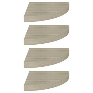 vidaXL Étagères d'angle flottantes 4 Pièces chêne 35x35x3 8 cm MDF