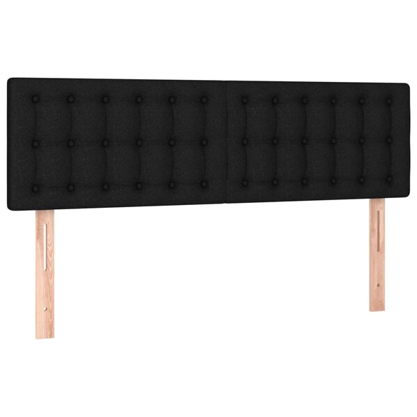 vidaXL Têtes de lit 2 Pièces Noir 72x5x78/88 cm Tissu