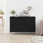 vidaXL Buffet Chêne noir 101.5 x 35 x 70 cm Bois d'ingénierie