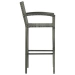 vidaXL Ensemble de bar d'extérieur 5 Pièces accoudoir Résine tressée Gris