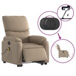 vidaXL Fauteuil inclinable de massage électrique cappuccino similicuir