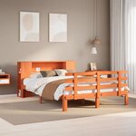 vidaXL Lit bibliothèque sans matelas cire marron 140x190 cm pin massif