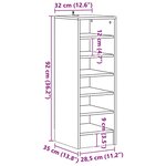 vidaXL Armoire à chaussures Noir 31 5x35x90 cm Bois d'ingénierie