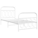 vidaXL Cadre de lit métal sans matelas avec pied de lit blanc 90x190cm