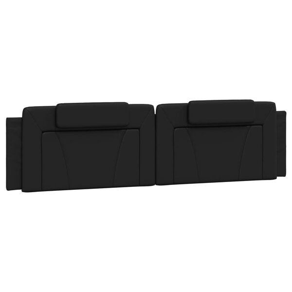 vidaXL Coussin de tête de lit noir 200 cm similicuir