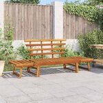 vidaXL Banc de jardin 2-en-1 190 cm Bois solide d'acacia