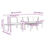 vidaXL Salon de jardin 4 Pièces avec coussins noir aluminium