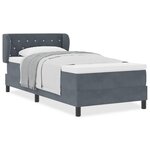 vidaXL Lit Box Spring avec Matelas Gris Foncé 90x200 cm en Velours