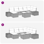 vidaXL Canapé de jardin 8 pièces avec coussins en polyrotin beige
