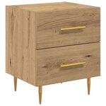 vidaXL Cabinet de chevet avec tiroir Chêne artisanal 40 x 35 x 47 5 cm