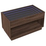vidaXL Table basse avec LED infini chêne marron 90x50x50 cm