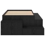 vidaXL Lit de rangement Noir Chêne 90x190 cm